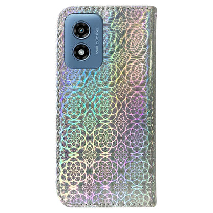 For Motorola Moto G Play 4G 2024 Colorful Magnetic Buckle Leather Phone Case(Silver) - Motorola Cases by buy2fix | Online Shopping UK | buy2fix