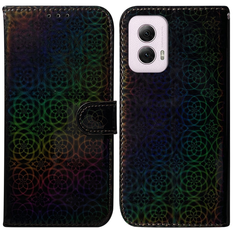 For Motorola Moto G Power 5G 2024 Colorful Magnetic Buckle Leather Phone Case(Black) - Motorola Cases by buy2fix | Online Shopping UK | buy2fix