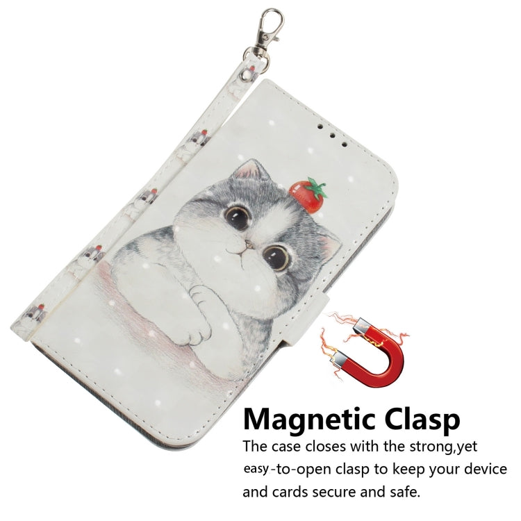 For iPhone 16 Pro 3D Colored Horizontal Flip Leather Phone Case(Cute Cat) - iPhone 16 Pro Cases by buy2fix | Online Shopping UK | buy2fix