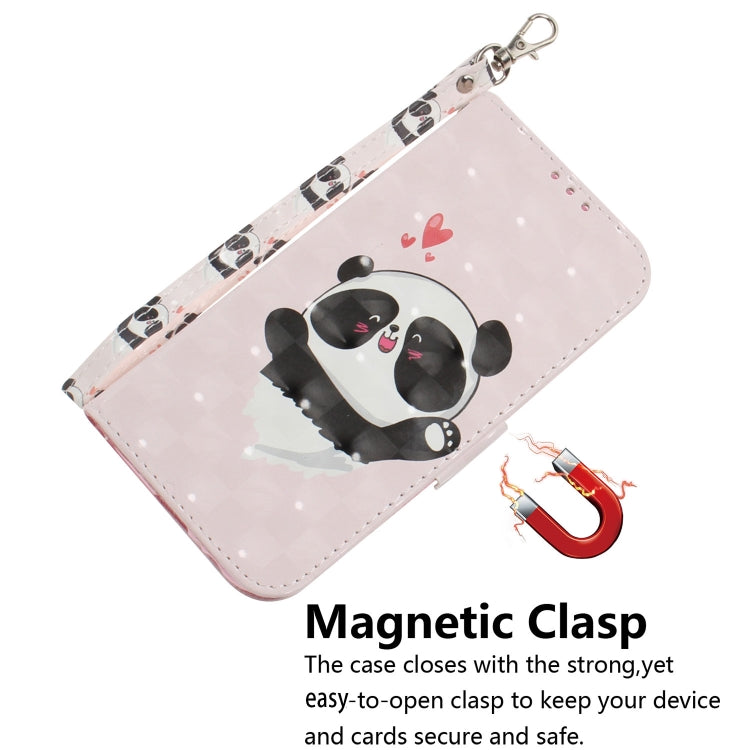 For Motorola Moto G Power 5G 2024 3D Colored Horizontal Flip Leather Phone Case(Heart Panda) - Motorola Cases by buy2fix | Online Shopping UK | buy2fix