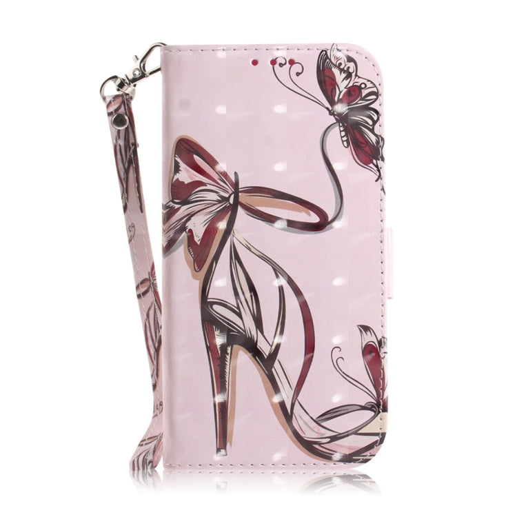 For Motorola Edge 2024 3D Colored Flip Leather Phone Case(Butterfly High-heeled) - Motorola Cases by buy2fix | Online Shopping UK | buy2fix