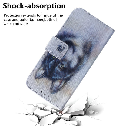 For iPhone 16 Plus Coloured Drawing Flip Leather Phone Case(White Wolf) - iPhone 16 Plus Cases by buy2fix | Online Shopping UK | buy2fix