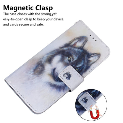 For Realme 12 5G Coloured Drawing Flip Leather Phone Case(White Wolf) - Realme Cases by buy2fix | Online Shopping UK | buy2fix