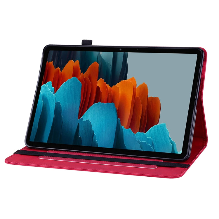 For Samsung Galaxy Tab S9+ Skin Feel Solid Color Zipper Leather Tablet Case(Red) - Galaxy Tab S9+ Cases by buy2fix | Online Shopping UK | buy2fix