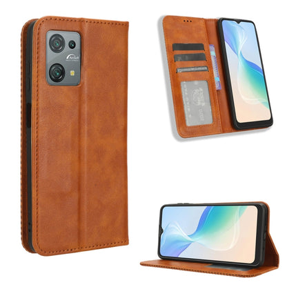 For Blackview Oscal C30 / C30 Pro Magnetic Buckle Retro Texture Leather Phone Case(Brown) - More Brand by buy2fix | Online Shopping UK | buy2fix