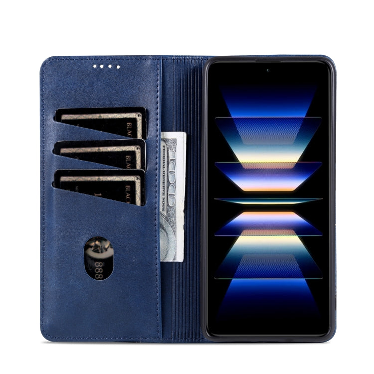 For Samsung Galaxy S24+ 5G AZNS Magnetic Calf Texture Flip Leather Phone Case(Dark Blue) - Galaxy S24+ 5G Cases by AZNS | Online Shopping UK | buy2fix