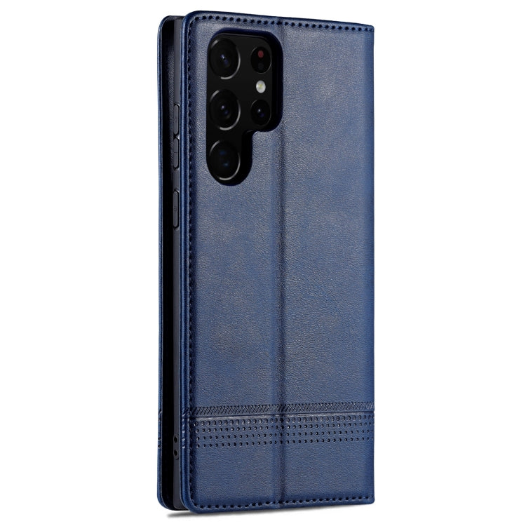 For Samsung Galaxy S24 Ultra 5G AZNS Magnetic Calf Texture Flip Leather Phone Case(Dark Blue) - Galaxy S24 Ultra 5G Cases by AZNS | Online Shopping UK | buy2fix