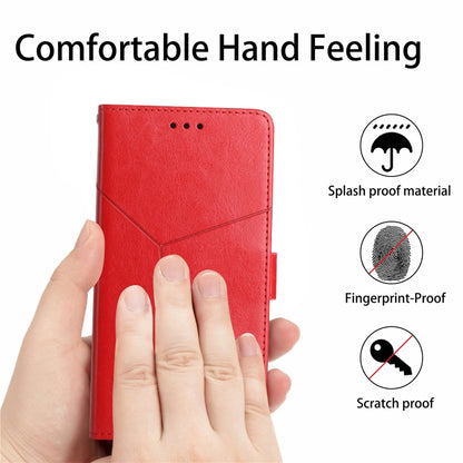 For Google Pixel 9 Pro Y-shaped Pattern Flip Leather Phone Case(Red) - Google Cases by buy2fix | Online Shopping UK | buy2fix