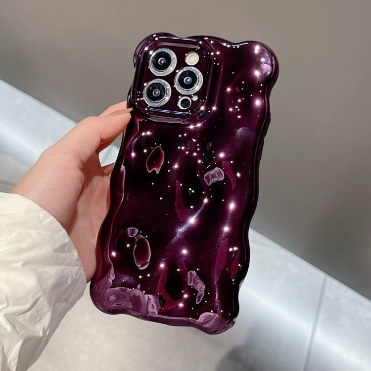 For iPhone 16 Pro Max Wave Bubbles TPU Phone Case(Painted Purple) - iPhone 16 Pro Max Cases by buy2fix | Online Shopping UK | buy2fix