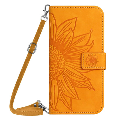 For Google Pixel 9 Pro XL Skin Feel Sun Flower Embossed Flip Leather Phone Case with Lanyard(Yellow) - Google Cases by buy2fix | Online Shopping UK | buy2fix