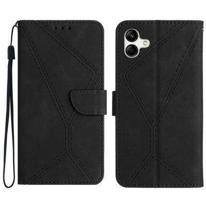 For Samsung Galaxy A05 Stitching Embossed Leather Phone Case(Black) - Galaxy Phone Cases by buy2fix | Online Shopping UK | buy2fix