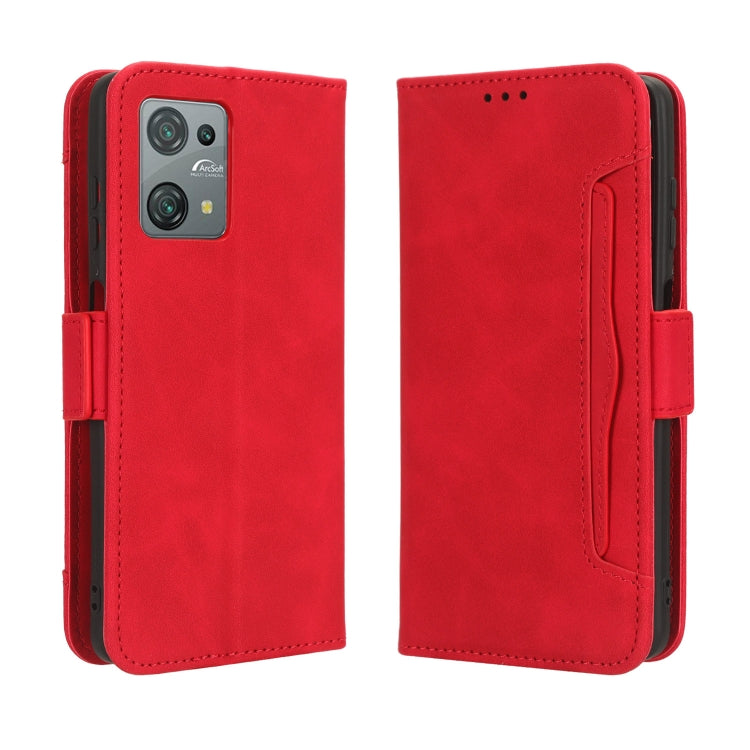 For Blackview Oscal C30 / C30 Pro Skin Feel Calf Texture Card Slots Leather Phone Case(Red) - More Brand by buy2fix | Online Shopping UK | buy2fix