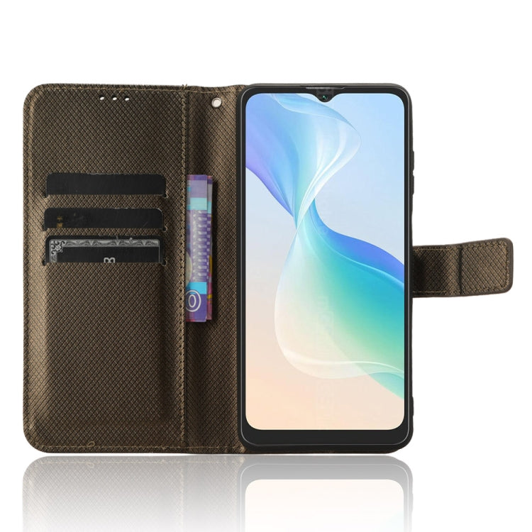 For Blackview Oscal C30 / C30 Pro Diamond Texture Leather Phone Case(Brown) - More Brand by buy2fix | Online Shopping UK | buy2fix