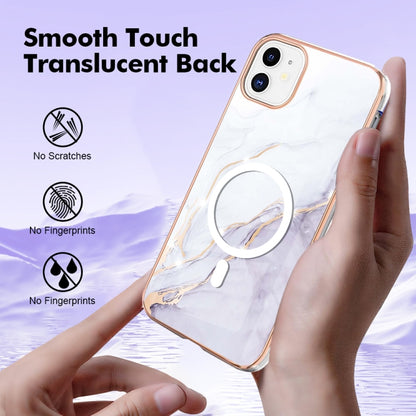 For iPhone 11 Marble Pattern Dual-side IMD Magsafe TPU Phone Case(White 006) - iPhone 11 Cases by buy2fix | Online Shopping UK | buy2fix