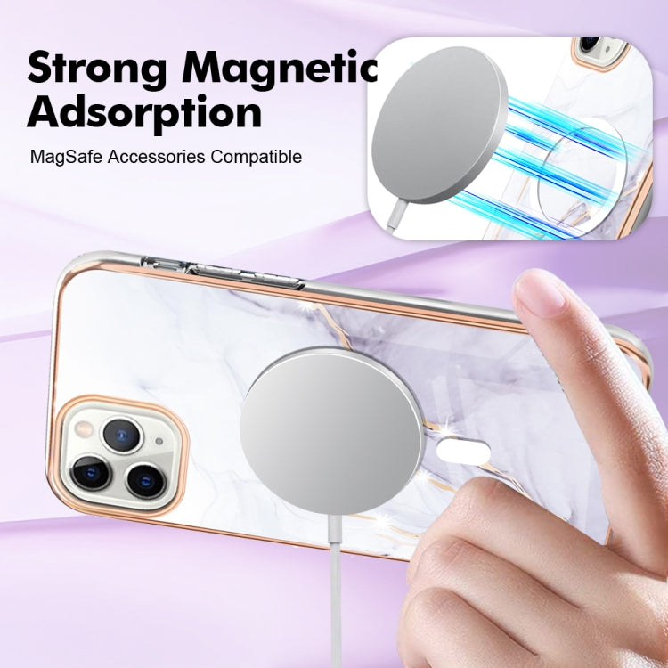 For iPhone 11 Pro Marble Pattern Dual-side IMD Magsafe TPU Phone Case(White 006) - iPhone 11 Pro Cases by buy2fix | Online Shopping UK | buy2fix