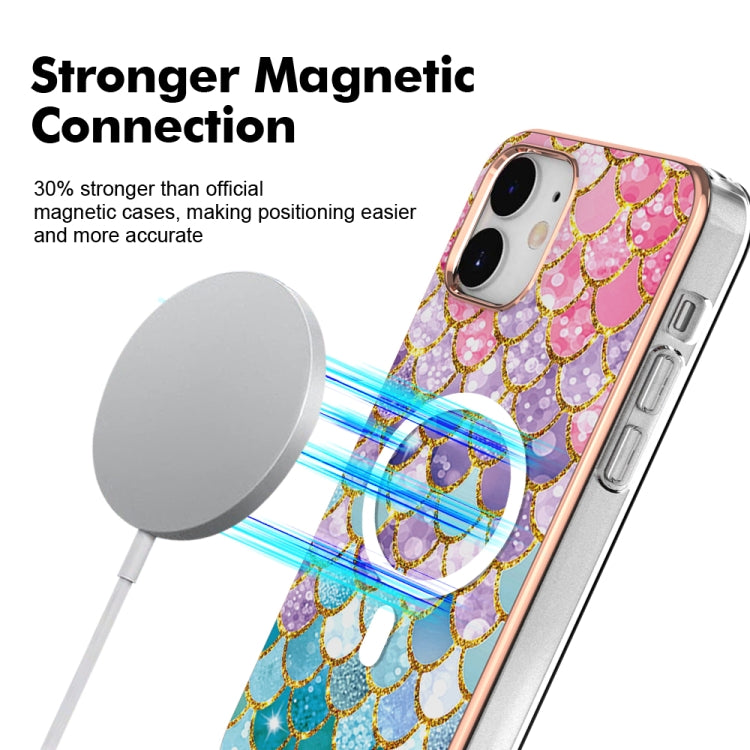 For iPhone 12 / 12 Pro Marble Pattern Dual-side IMD Magsafe TPU Phone Case(Colorful Scales) - iPhone 12 / 12 Pro Cases by buy2fix | Online Shopping UK | buy2fix