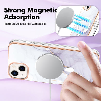 For iPhone 13 Marble Pattern Dual-side IMD Magsafe TPU Phone Case(White 006) - iPhone 13 Cases by buy2fix | Online Shopping UK | buy2fix