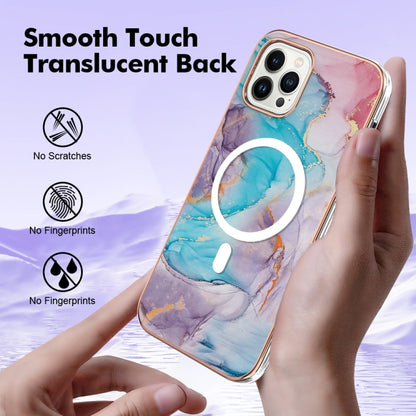 For iPhone 13 Pro Marble Pattern Dual-side IMD Magsafe TPU Phone Case(Blue Marble) - iPhone 13 Pro Cases by buy2fix | Online Shopping UK | buy2fix