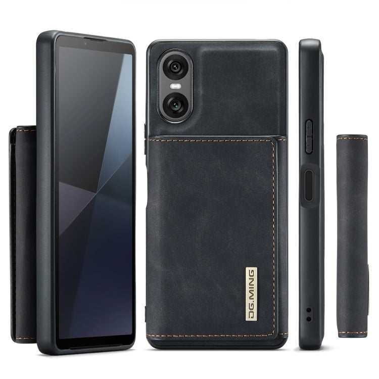 For Sony Xperia 10 VI DG.MING M1 Series 3-Fold Multi Card Wallet + Magnetic Phone Case(Black) - Sony Cases by DG.MING | Online Shopping UK | buy2fix