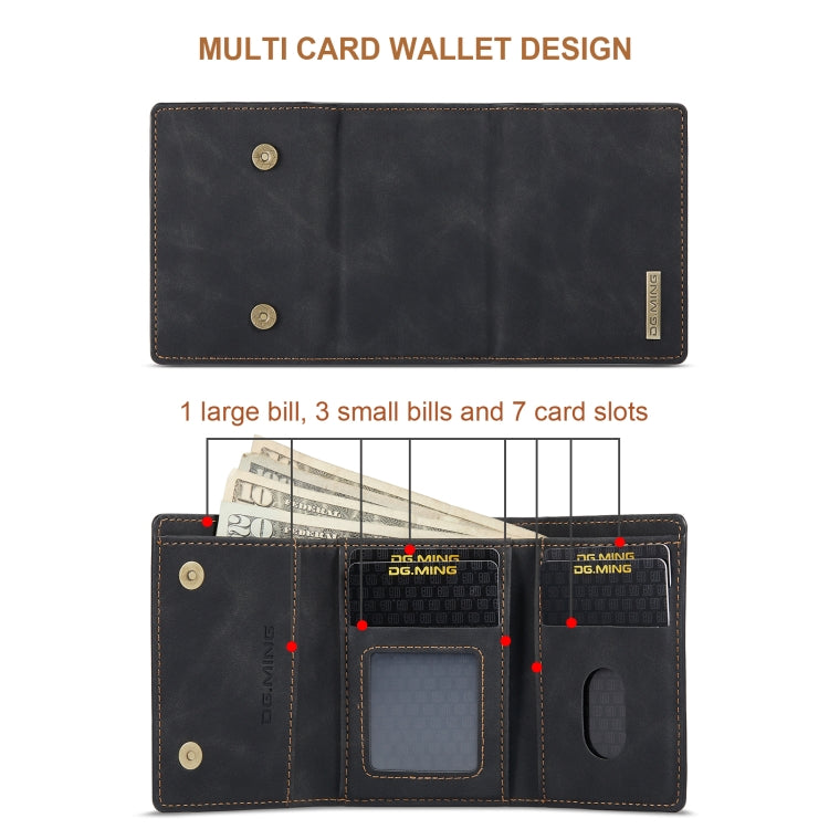 For Sony Xperia 10 VI DG.MING M1 Series 3-Fold Multi Card Wallet + Magnetic Phone Case(Black) - Sony Cases by DG.MING | Online Shopping UK | buy2fix