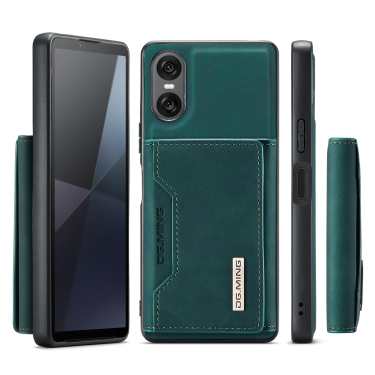 For Sony Xperia 10 VI DG.MING M2 Series 3-Fold Multi Card Bag + Magnetic Phone Case(Green) - Sony Cases by DG.MING | Online Shopping UK | buy2fix