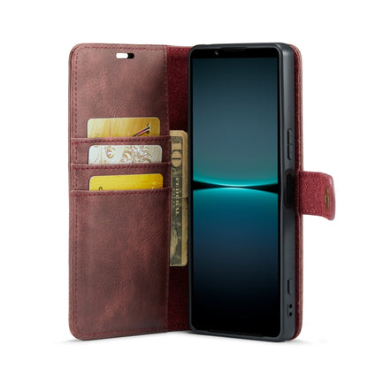 For Sony Xperia 1 V DG.MING Crazy Horse Texture Detachable Magnetic Leather Phone Case(Red) - Sony Cases by DG.MING | Online Shopping UK | buy2fix