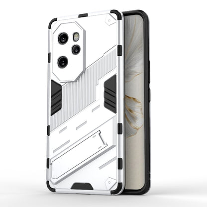 For Honor 100 Pro 5G Punk Armor 2 in 1 PC + TPU Phone Case with Holder(White) - Honor Cases by buy2fix | Online Shopping UK | buy2fix