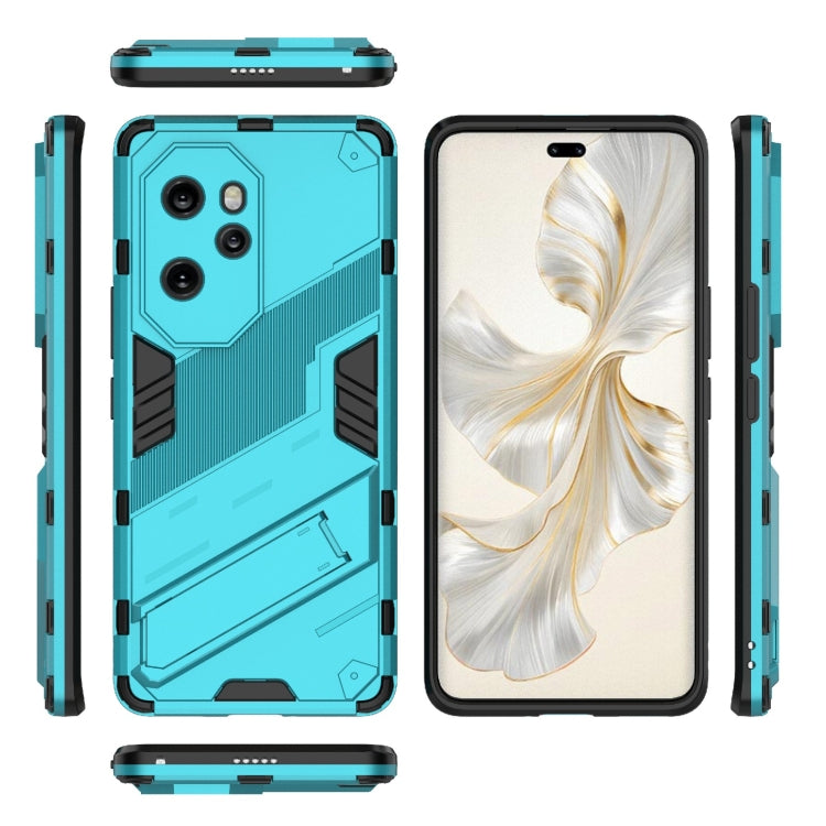 For Honor 100 Pro 5G Punk Armor 2 in 1 PC + TPU Phone Case with Holder(Blue) - Honor Cases by buy2fix | Online Shopping UK | buy2fix