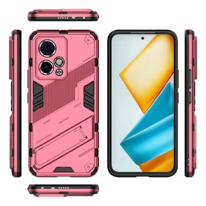 For Honor 90 GT 5G Punk Armor 2 in 1 PC + TPU Phone Case with Holder(Light Red) - Honor Cases by buy2fix | Online Shopping UK | buy2fix