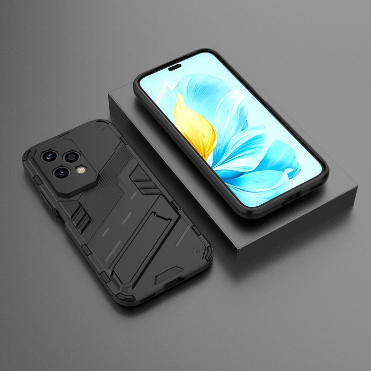 For Honor 200 Lite Global Punk Armor 2 in 1 PC + TPU Phone Case with Holder(Black) - Honor Cases by buy2fix | Online Shopping UK | buy2fix