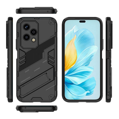 For Honor 200 Lite Global Punk Armor 2 in 1 PC + TPU Phone Case with Holder(Black) - Honor Cases by buy2fix | Online Shopping UK | buy2fix