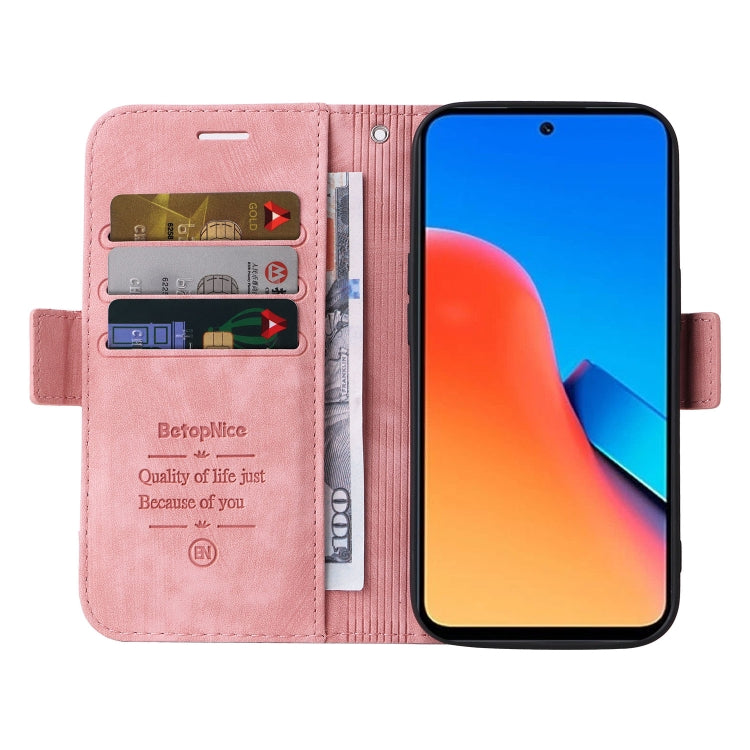 For Xiaomi Redmi 12 4G BETOPNICE Dual-side Buckle Leather Phone Case(Pink) - Xiaomi Cases by BETOPNICE | Online Shopping UK | buy2fix