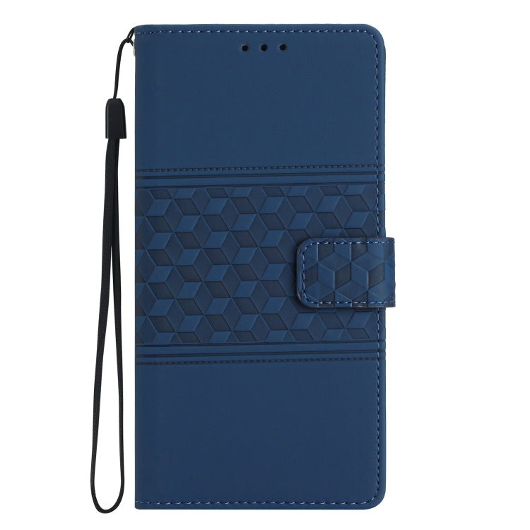 For Samsung Galaxy S24 Ultra 5G Diamond Embossed Skin Feel Leather Phone Case(Dark Blue) - Galaxy S24 Ultra 5G Cases by buy2fix | Online Shopping UK | buy2fix