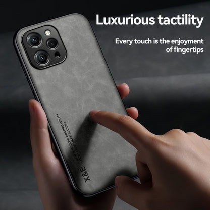 For Xiaomi 14 Pro Skin Feel Magnetic Leather Back Phone Case(Dark Grey) - 14 Pro Cases by buy2fix | Online Shopping UK | buy2fix