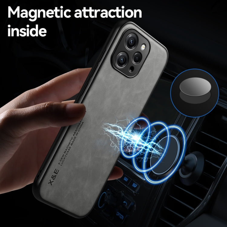 For Xiaomi 14 Ultra Skin Feel Magnetic Leather Back Phone Case(Dark Grey) - 14 Ultra Cases by buy2fix | Online Shopping UK | buy2fix