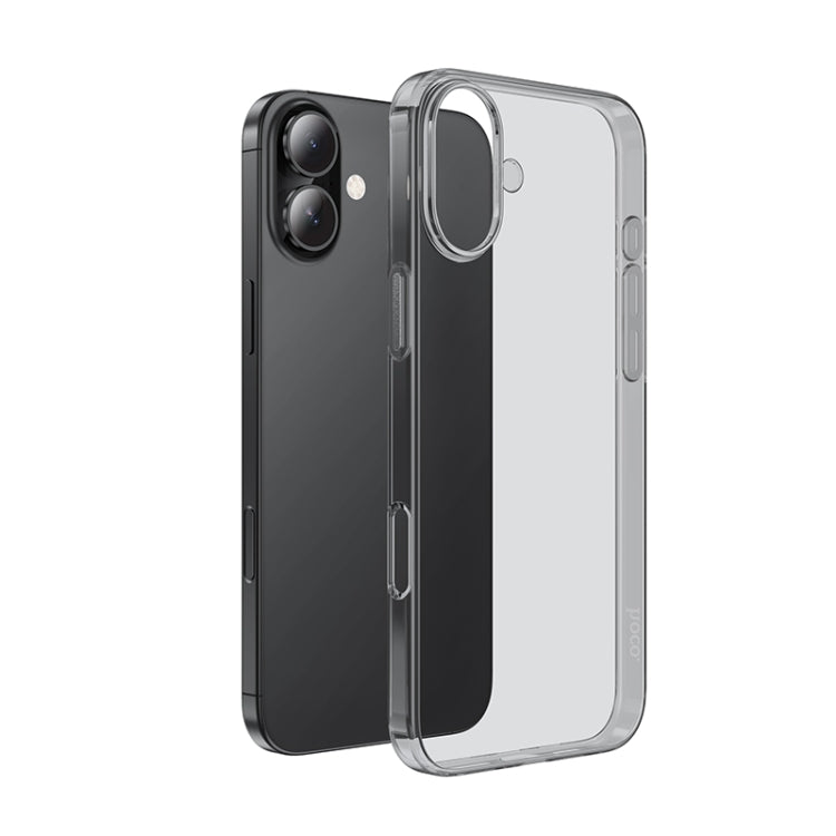 For iPhone 16 Plus hoco Light Series Soft TPU Phone Case(Transparent Black) - iPhone 16 Plus Cases by hoco | Online Shopping UK | buy2fix