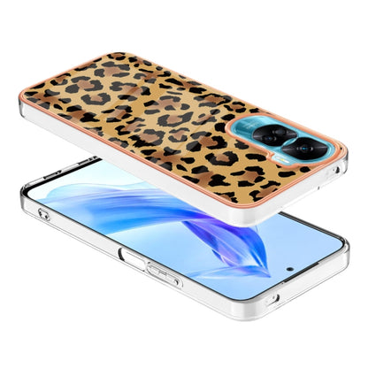 For Honor 90 Lite 5G Electroplating Marble Dual-side IMD Phone Case(Leopard Print) - Honor Cases by buy2fix | Online Shopping UK | buy2fix