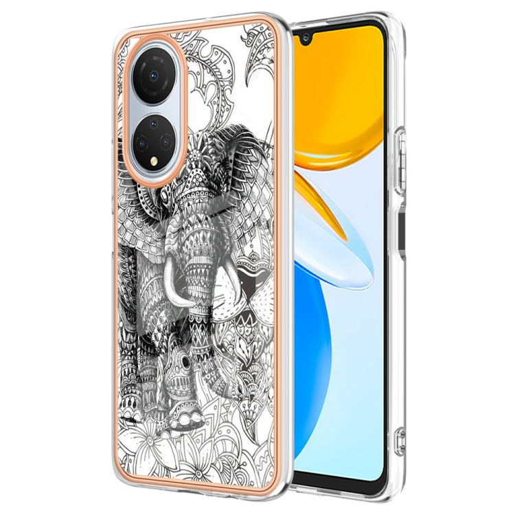 For Honor X7 Electroplating Marble Dual-side IMD Phone Case(Totem Elephant) - Honor Cases by buy2fix | Online Shopping UK | buy2fix