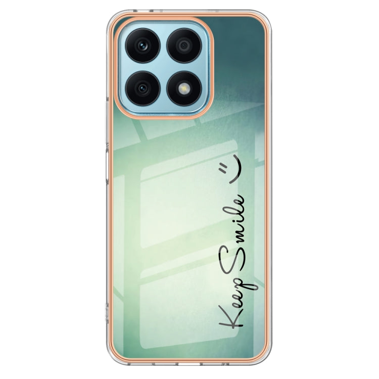 For Honor X8a Electroplating Marble Dual-side IMD Phone Case(Smile) - Honor Cases by buy2fix | Online Shopping UK | buy2fix