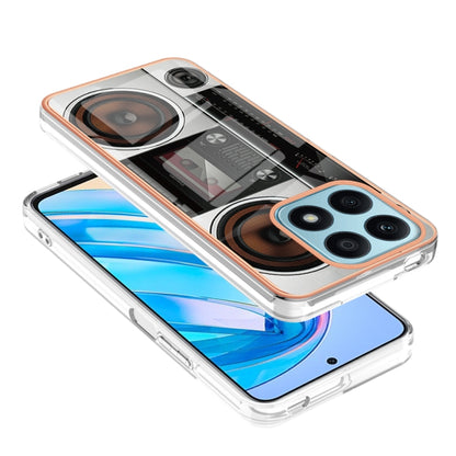 For Honor X8a Electroplating Marble Dual-side IMD Phone Case(Retro Radio) - Honor Cases by buy2fix | Online Shopping UK | buy2fix