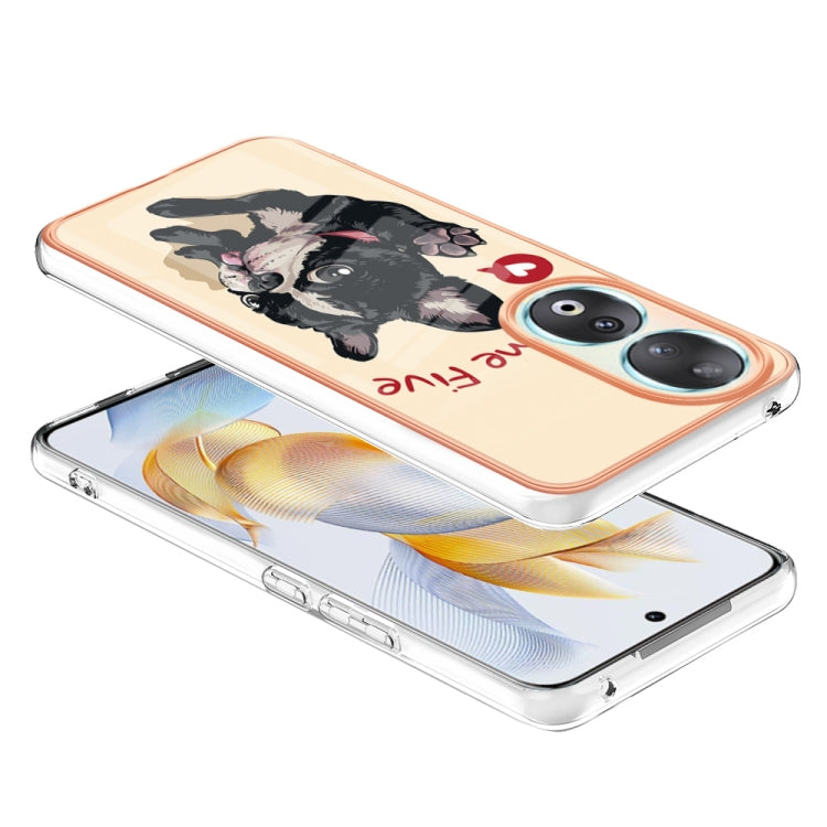 For Honor 90 5G Electroplating Marble Dual-side IMD Phone Case(Lucky Dog) - Honor Cases by buy2fix | Online Shopping UK | buy2fix