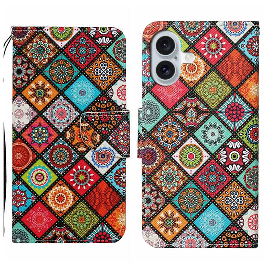 For iPhone 16 Plus 3D Colored Drawing Flip Leather Phone Case(Ethnic Totem) - iPhone 16 Plus Cases by buy2fix | Online Shopping UK | buy2fix