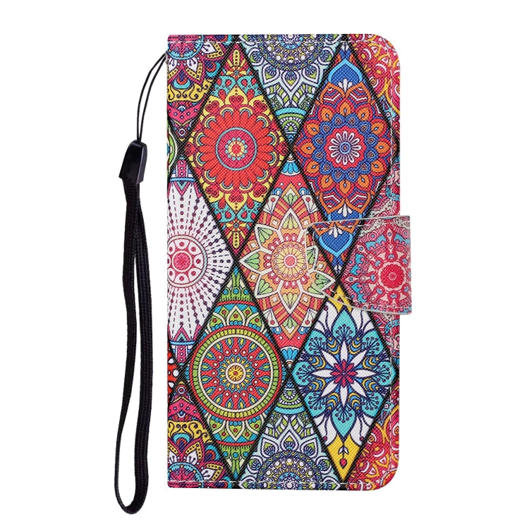 For iPhone 16 3D Colored Drawing Flip Leather Phone Case(Rhombus Totem) - iPhone 16 Cases by buy2fix | Online Shopping UK | buy2fix