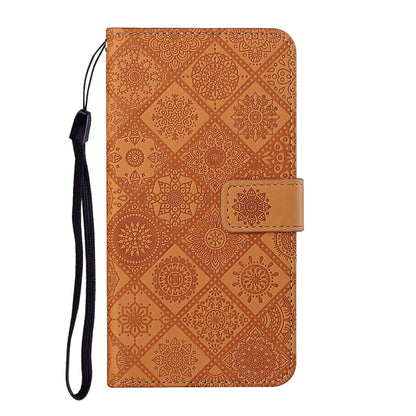 For iPhone 16 Ethnic Style Embossed Pattern Leather Phone Case(Brown) - iPhone 16 Cases by buy2fix | Online Shopping UK | buy2fix