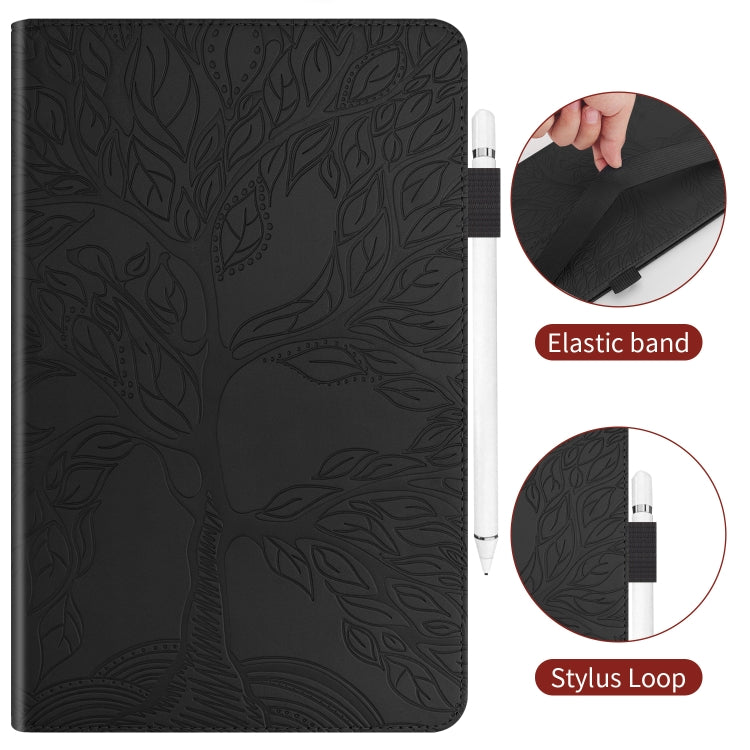 For Samsung Galaxy Tab S8 / S7 Life Tree Series Horizontal Flip Leather Tablet Case(Black) - Galaxy Tab S8 Cases by buy2fix | Online Shopping UK | buy2fix