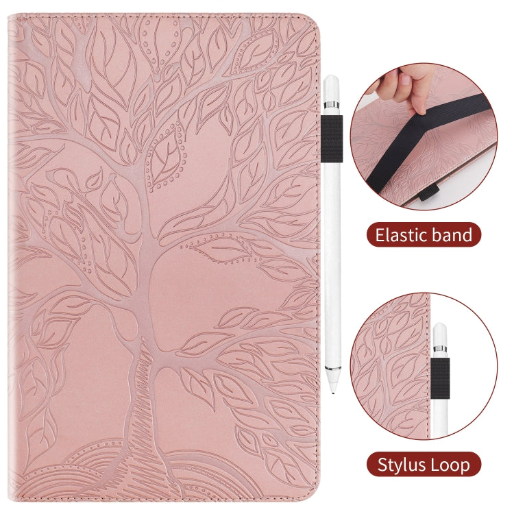 For Samsung Galaxy Tab S8 / S7 Life Tree Series Horizontal Flip Leather Tablet Case(Rose Gold) - Galaxy Tab S8 Cases by buy2fix | Online Shopping UK | buy2fix