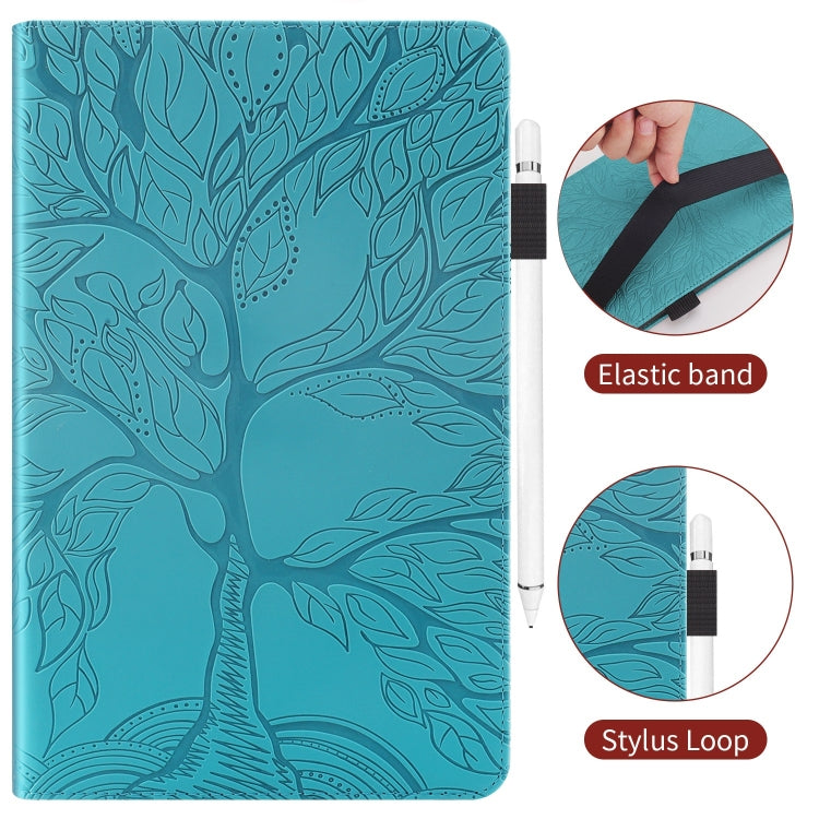 For Samsung Galaxy Tab S9+ Life Tree Series Horizontal Flip Leather Tablet Case(Lake Blue) - Galaxy Tab S9+ Cases by buy2fix | Online Shopping UK | buy2fix