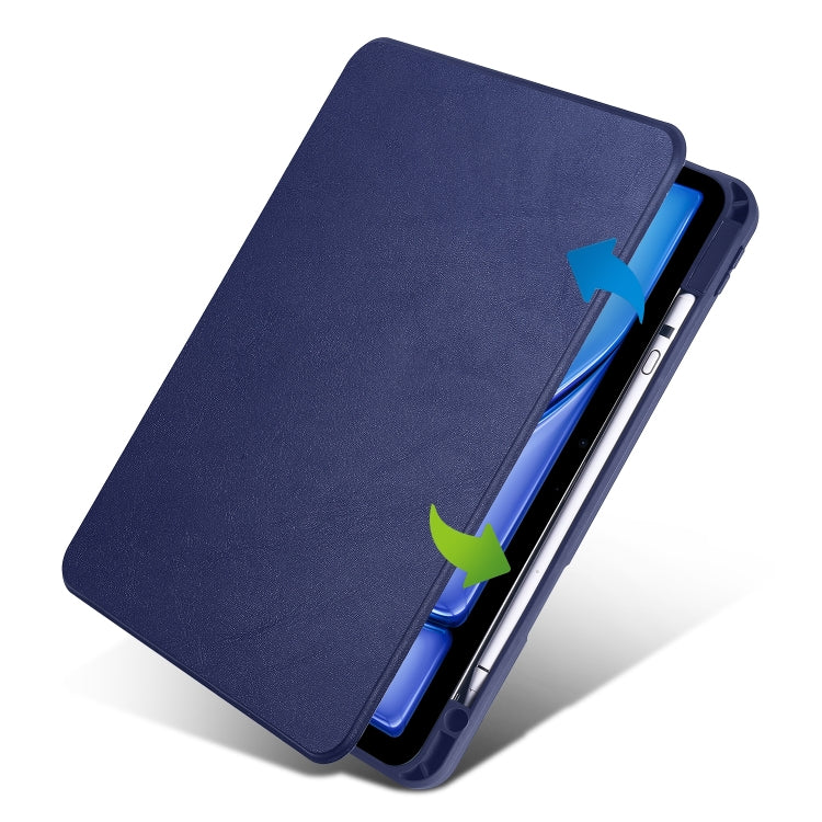 For iPad Air 13 2024 Acrylic 360 Rotation Detachable Leather Tablet Case(Dark Blue) - iPad Air 13 2024 Cases by buy2fix | Online Shopping UK | buy2fix