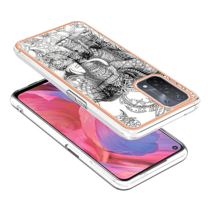 For OPPO A74 / A93 5G / A54 5G / A93s 5G Electroplating Marble Dual-side IMD Phone Case(Totem Elephant) - OPPO Cases by buy2fix | Online Shopping UK | buy2fix