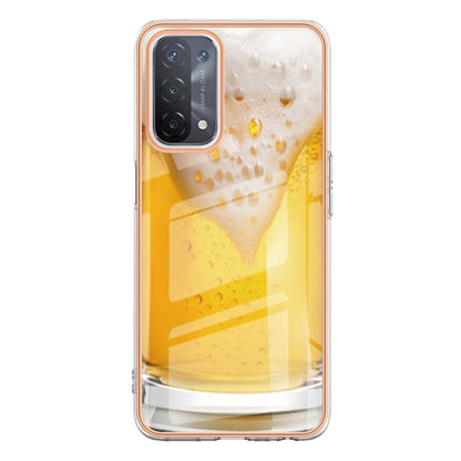 For OPPO A74 / A93 5G / A54 5G / A93s 5G Electroplating Marble Dual-side IMD Phone Case(Draft Beer) - OPPO Cases by buy2fix | Online Shopping UK | buy2fix